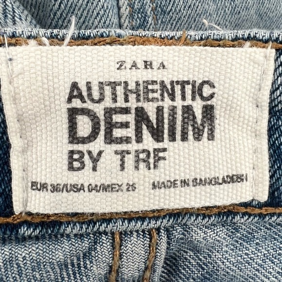 Zara Authentic Denim By TRF Button Fly Straight Leg Jeans Size 4 Women’s - Picture 2 of 5